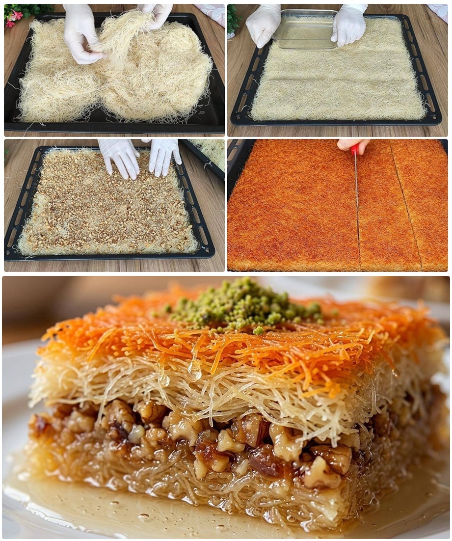 Tam Ölçülü Cevizli Tepsi Kadayıfı Tarifi