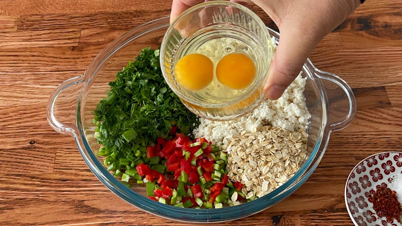 Börek Tadında Bol Sebzeli Yulaflı Omlet Tarifi
