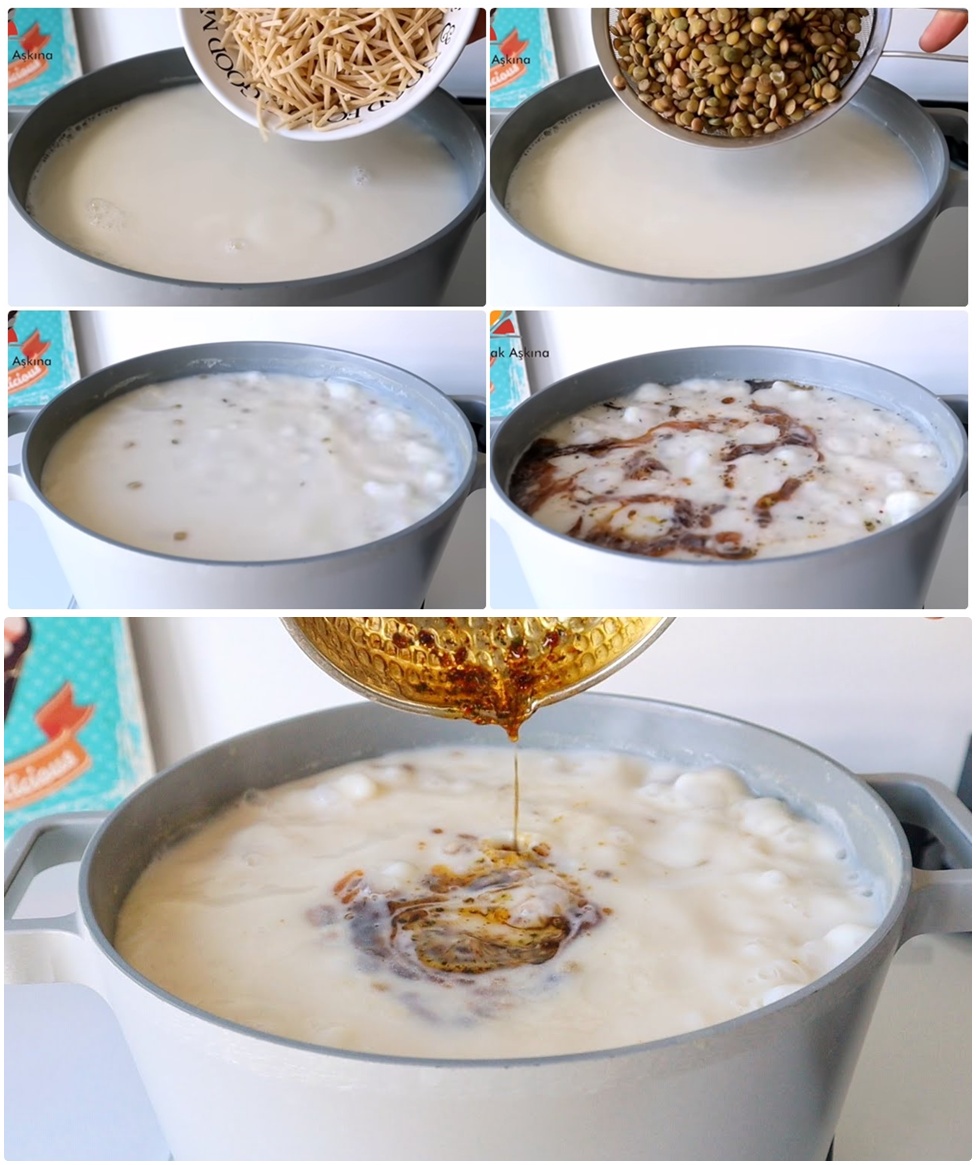 Yoğurtlu Yeşil Mercimekli Erişteli Çorba Tarifi